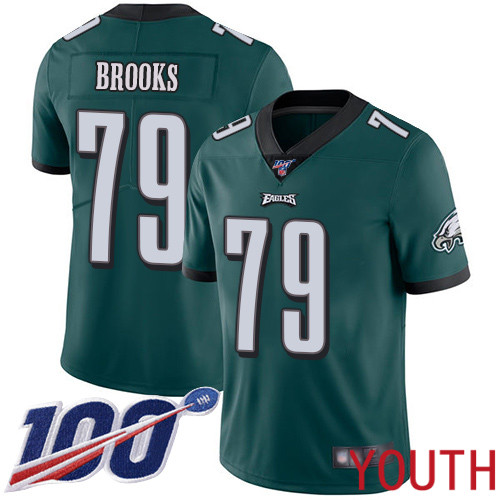 Youth Philadelphia Eagles #79 Brandon Brooks Midnight Green Team Color Vapor Untouchable NFL Jersey Limited->youth nfl jersey->Youth Jersey